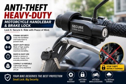 An Anti-Theft Heavy-Duty Motorcycle Handlebar & Brake Lock